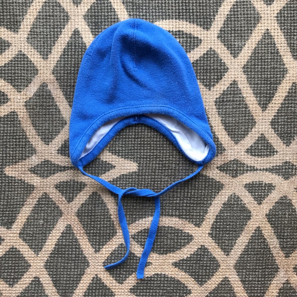 Hanna Andersson Sweaterknit Pilot Cap blue small s